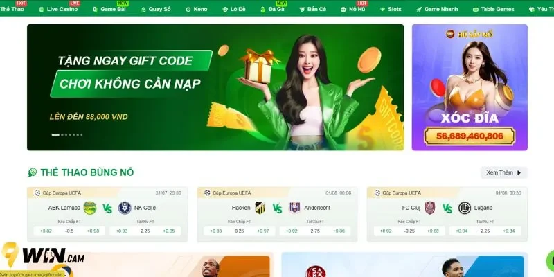9Win cung cấp đa dạng cửa cược trong sảnh thể thao